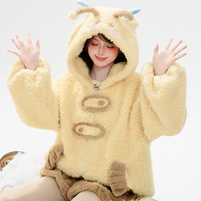 Bee Hooded Fleece Coat SE23829