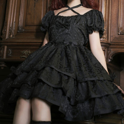 Black Flower Dress SE23150