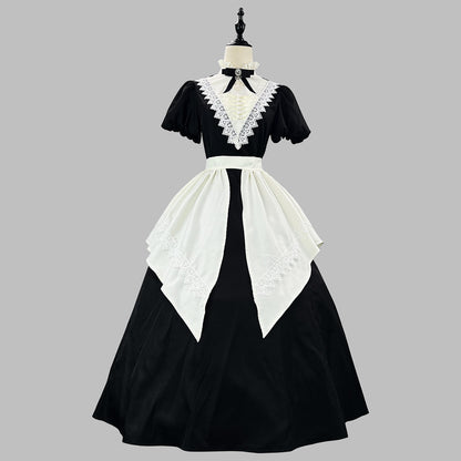 Black Lace Maid Dress SE23751
