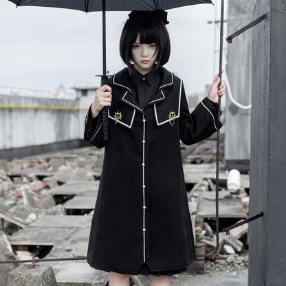 Black Woolen Coat SE23827