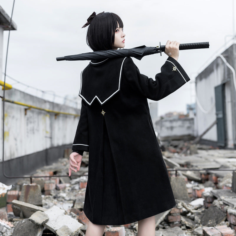 Black Woolen Coat SE23827