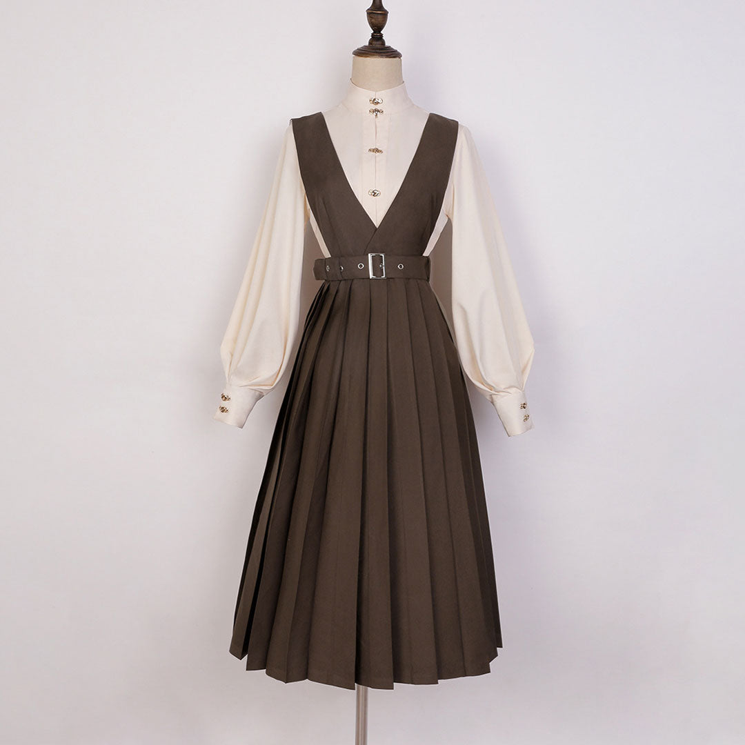 Blouse Suspender Dress Set SE22994