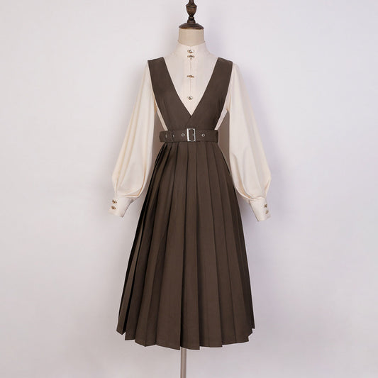 Blouse Suspender Dress Set SE22994