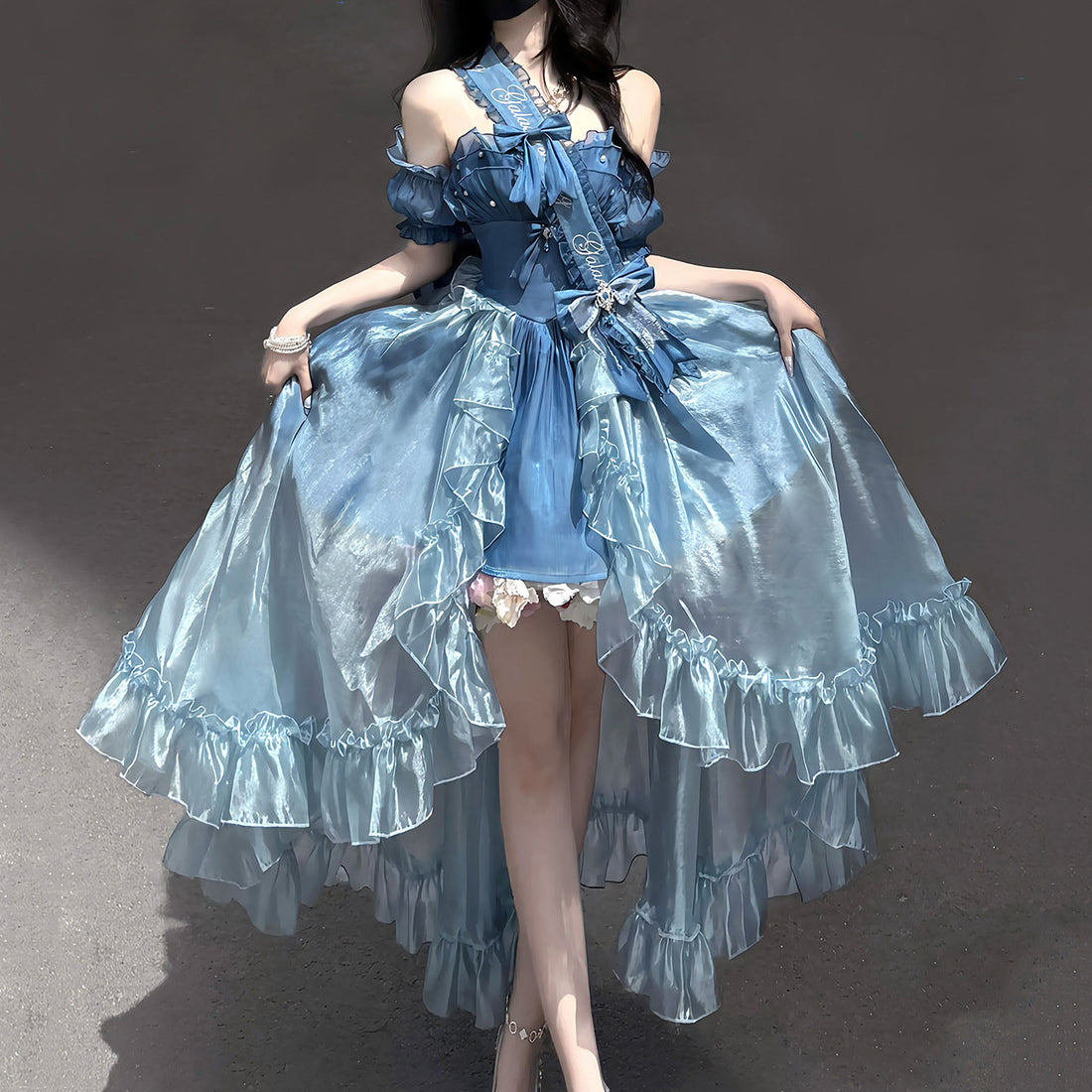Blue Bow Dress SE23476 blue-bow-dress-se23476