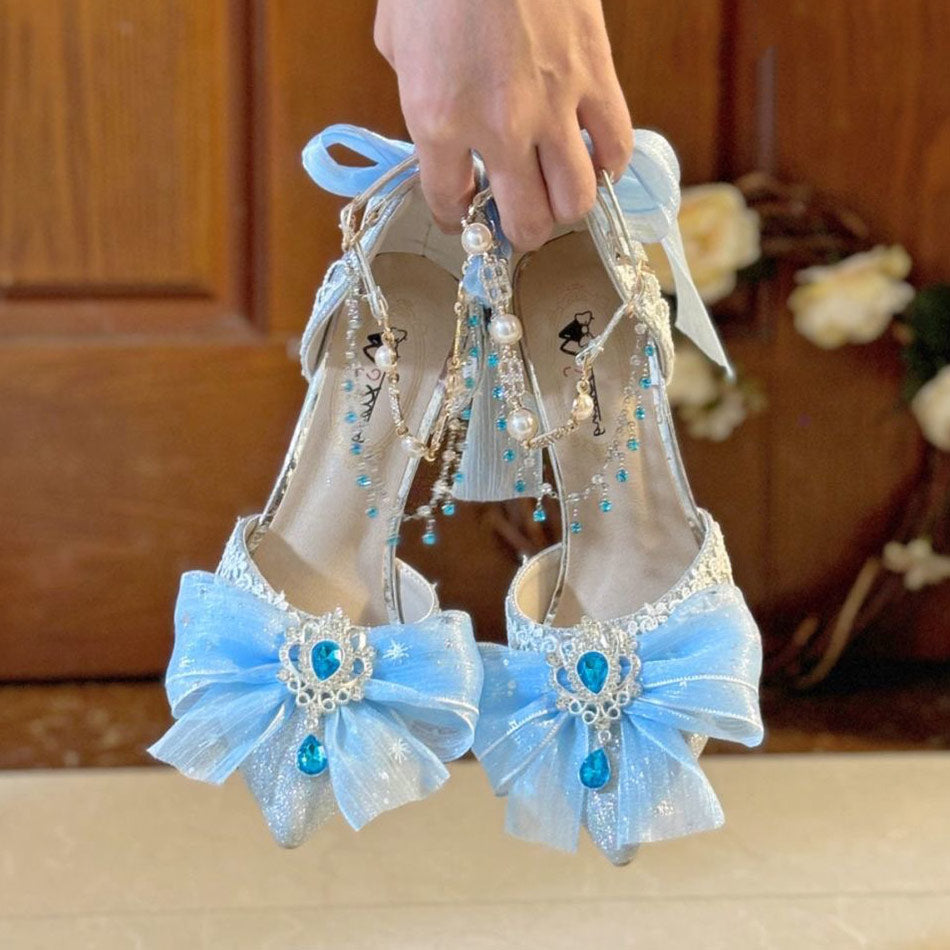 Blue Bow Flower Shoes SE23717