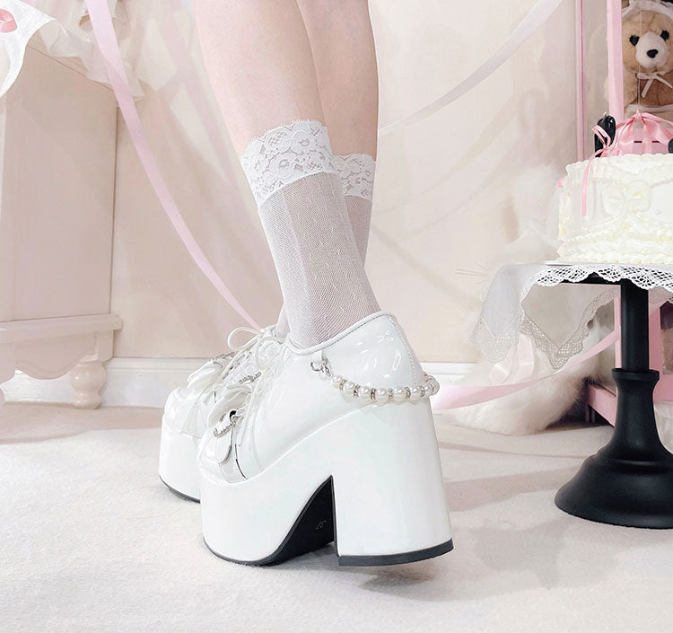Bow Beaded Heels Shoes SE23478
