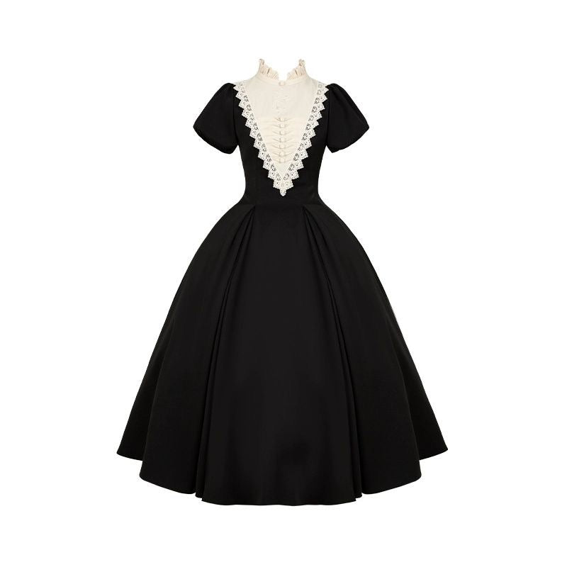 Bow Maid Black Dress SE23756