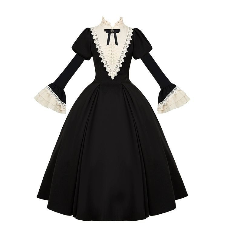 Bow Maid Black Dress SE23756
