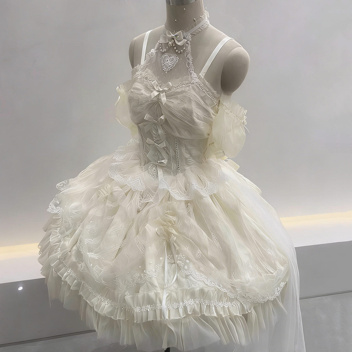 Bow Mesh Lace Lolita Dress SE23891