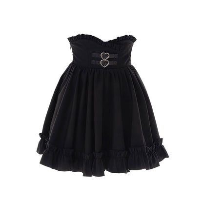 Bow Off Shoulder Blouse Black Skirt Set SE22839