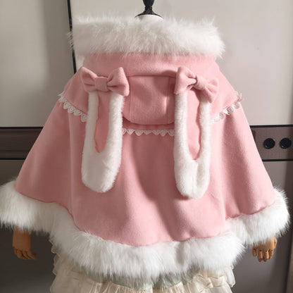 Bow Rabbit Ear Cape Coat SE23808