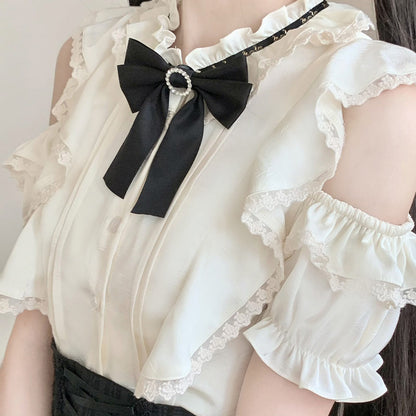 Bow Shirt Plaid Skirt Set SE23764