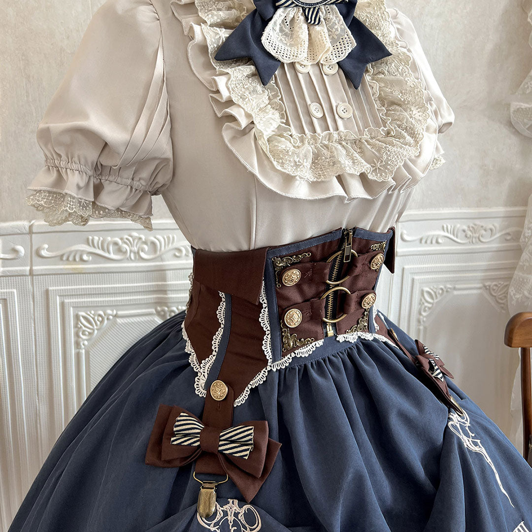 Bow Shirt Skirt Set SE23170