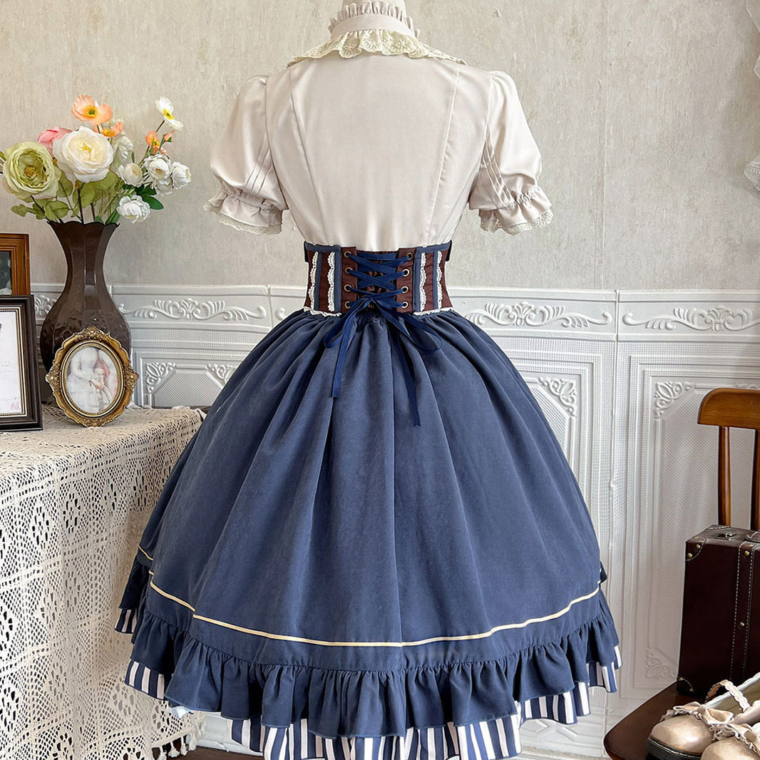 Bow-Sleeve Shirt & Skirt Set (Padded) 🫶 main image 1