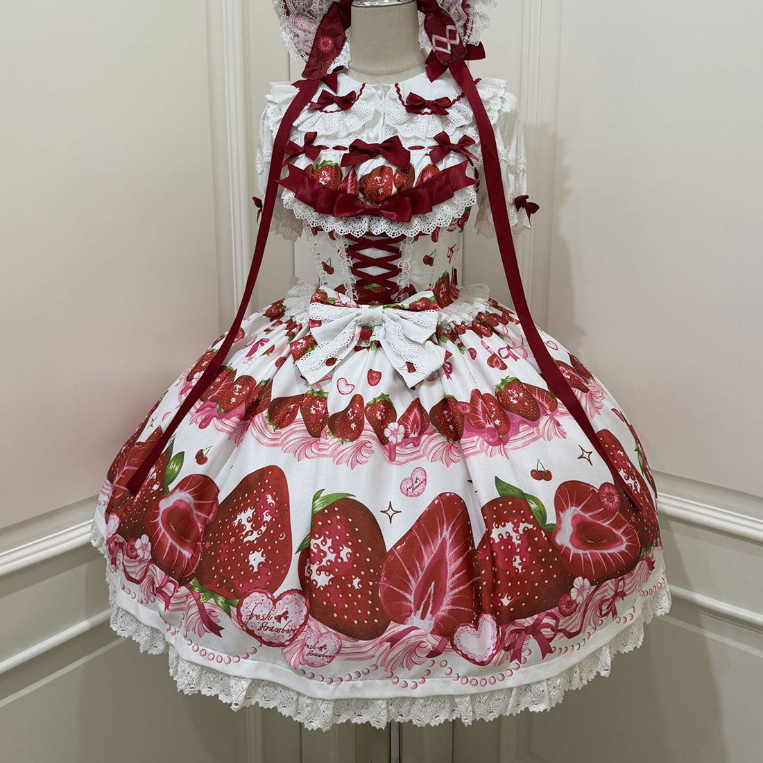 Bow Strawberry Dress SE23436