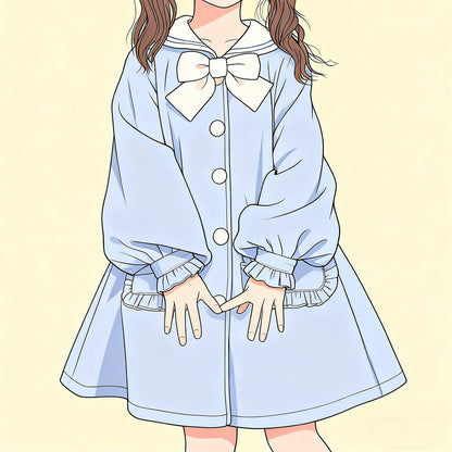 Bow Woolen Sailor Coat SE23754