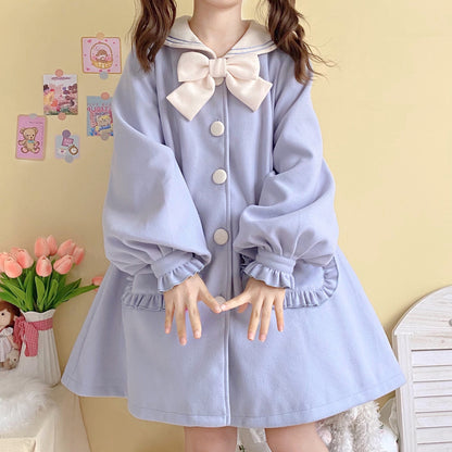 Bow Woolen Sailor Coat SE23754