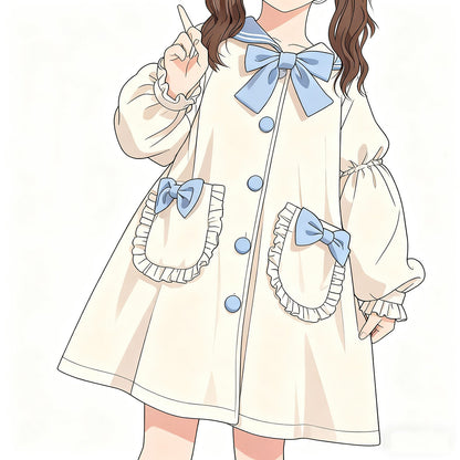 Bow Woolen Sailor Coat SE23754
