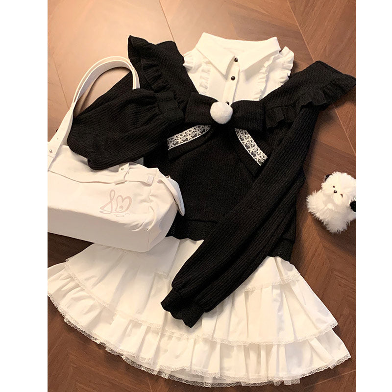 Bowknot Off-Shoulder Sweater SE23740