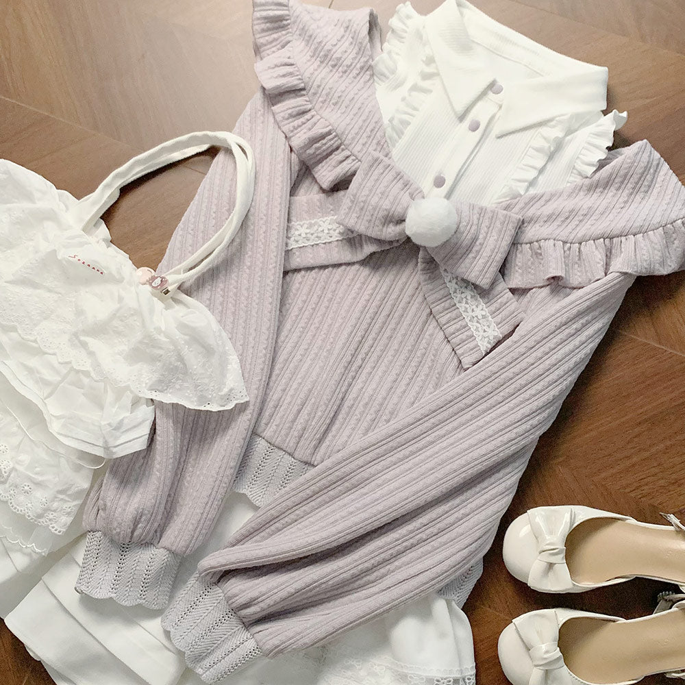 Bowknot Off-Shoulder Sweater SE23740