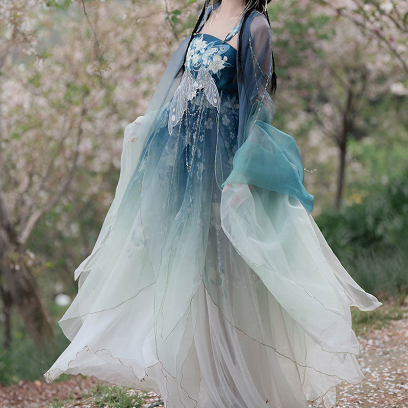 Butterfly Embroidered Flower Dress SE23515