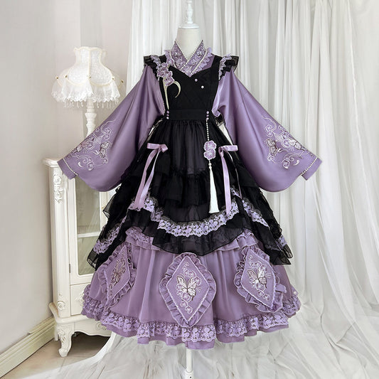 Butterfly Embroidered Flower Dress Set SE23570
