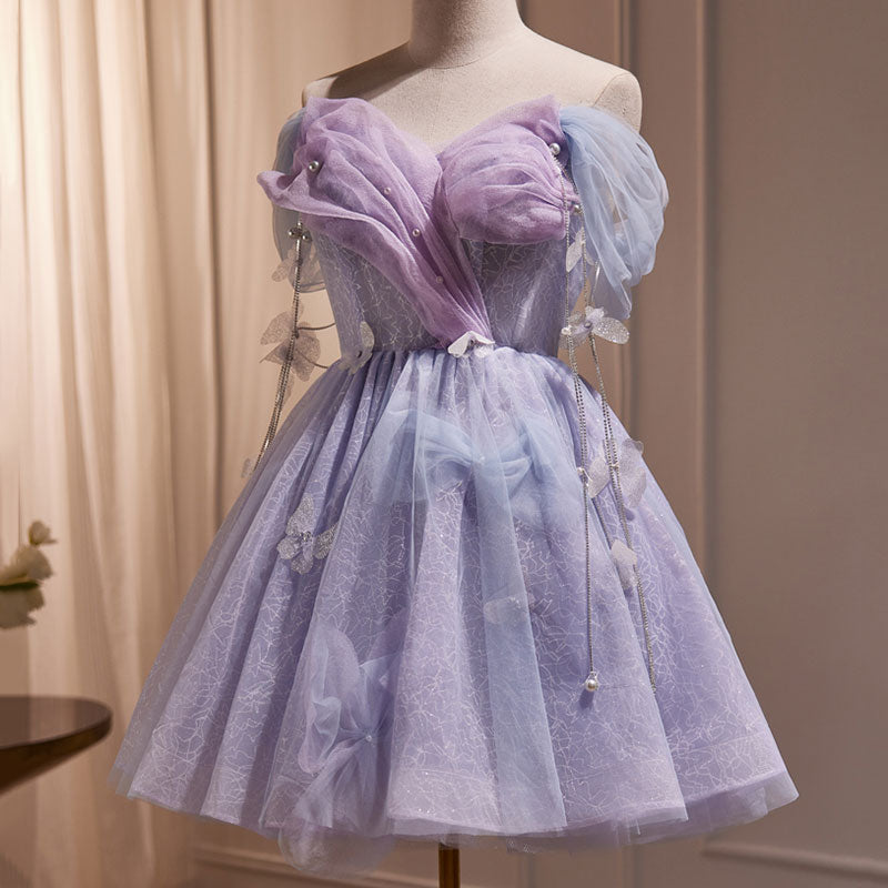 Butterfly Mesh Purple Dress SE22884