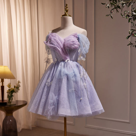 Butterfly Mesh Purple Dress SE22884