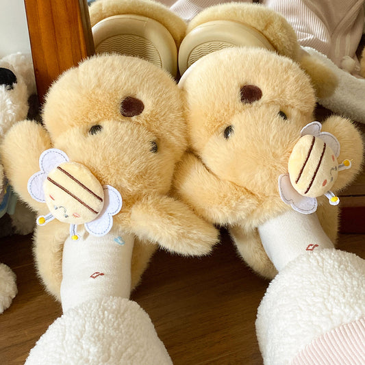 Cartoon Bee Plush Shoes SE23765
