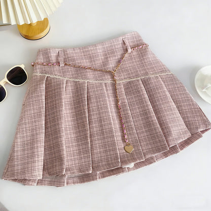 Checkered Pleated Skirt SE23919