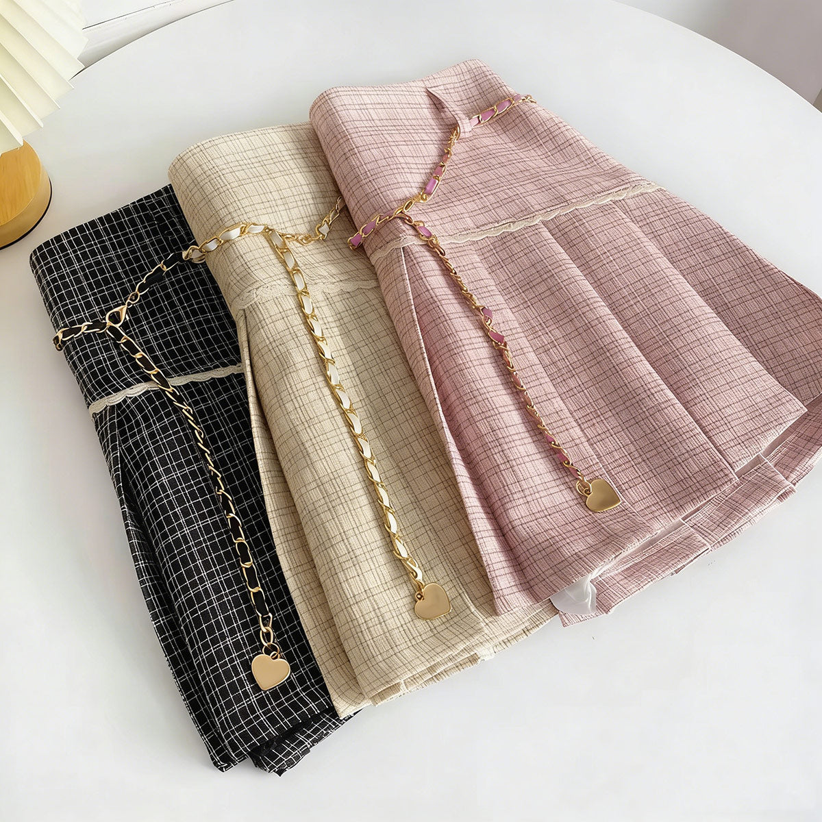 Checkered Pleated Skirt SE23919