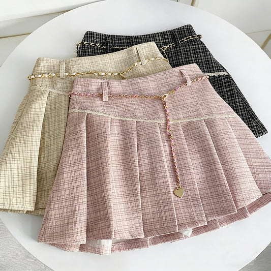 Checkered Pleated Skirt SE23919