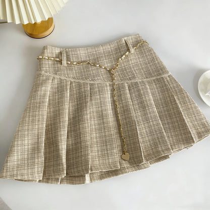 Checkered Pleated Skirt SE23919