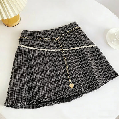 Checkered Pleated Skirt SE23919