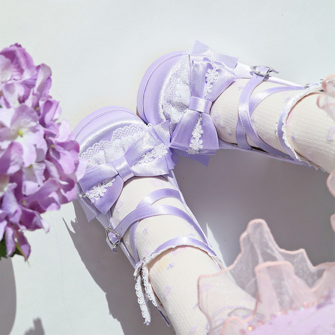Cherry Blossom Bow Heel Shoes SE23798