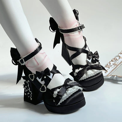 Cherry Blossom Bow Heel Shoes SE23798