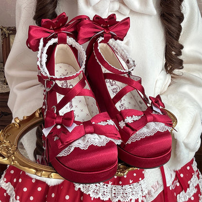 Cherry Blossom Bow Heel Shoes SE23798