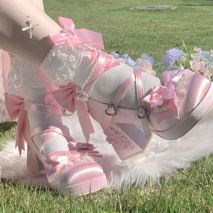 Cherry Blossom Bow Heel Shoes SE23798