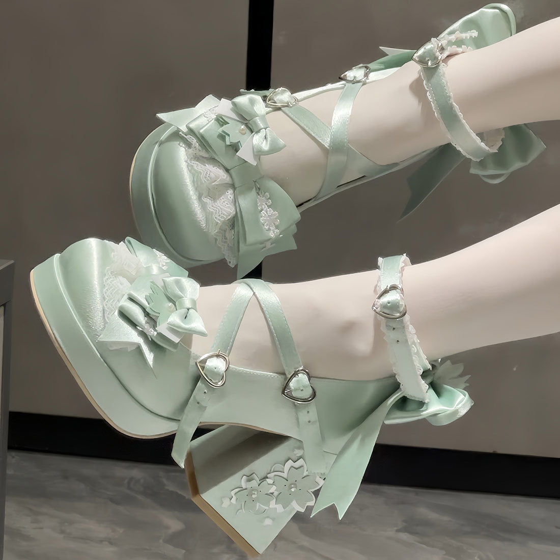 Cherry Blossom Bow Heel Shoes SE23798