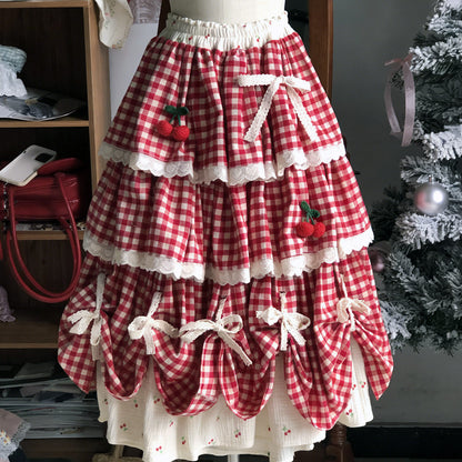 Cherry Plaid Skirt SE23927