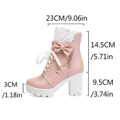 Chunky Heel Gothic Lolita Boots SE23856