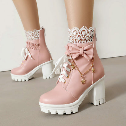 Chunky Heel Gothic Lolita Boots SE23856