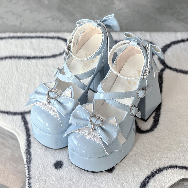 Cute Cat Bow Heels Shoes SE23223