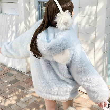 Cute Cat Plush Coat SE23817