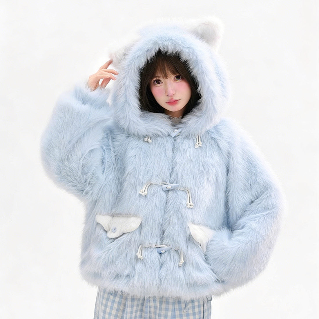 Cute Cat Plush Coat SE23817