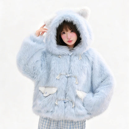 Cute Cat Plush Coat SE23817