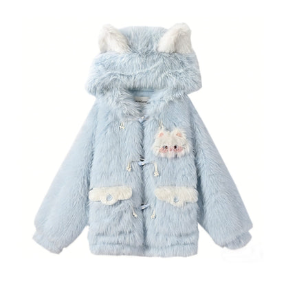 Cute Cat Plush Coat SE23817