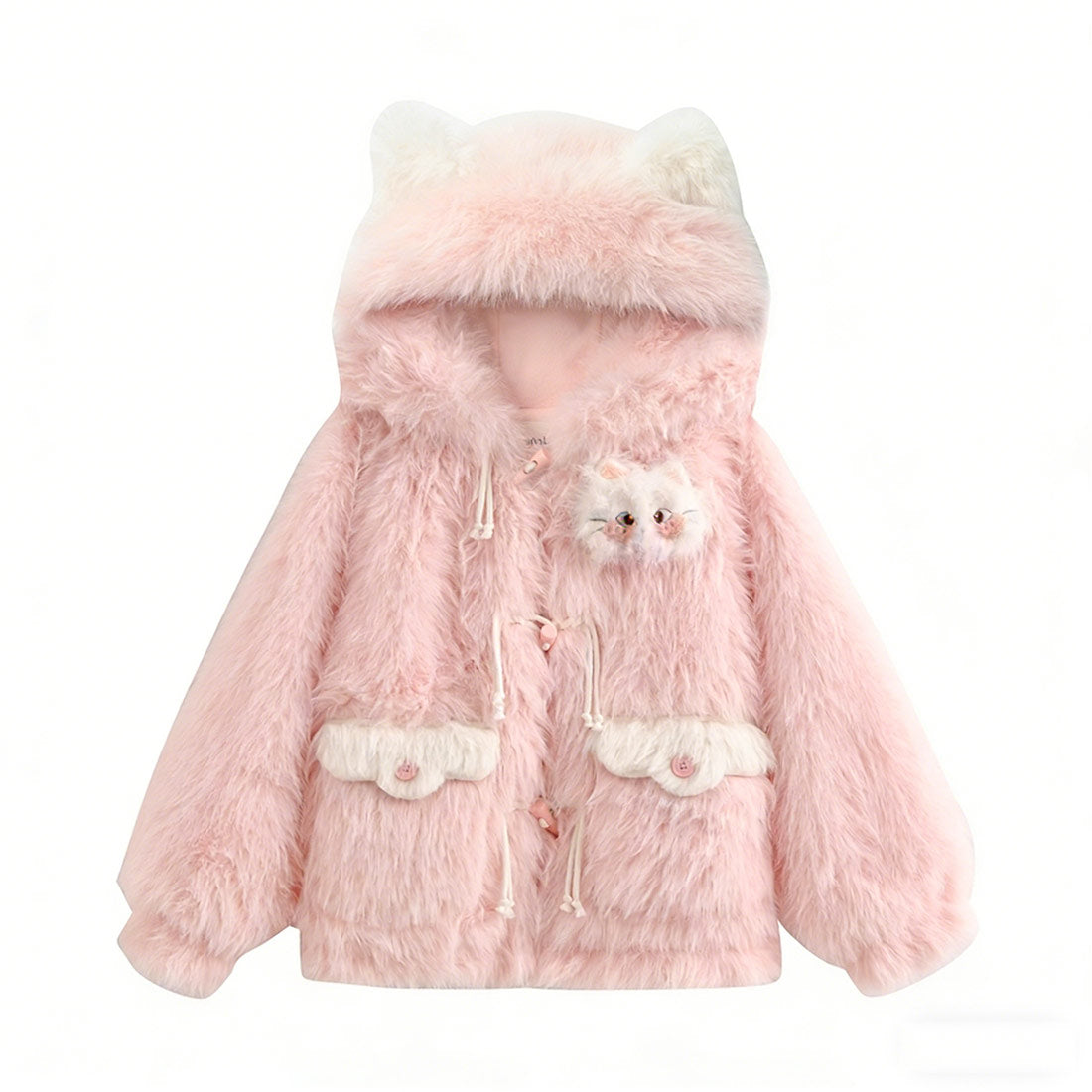 Cute Cat Plush Coat SE23817