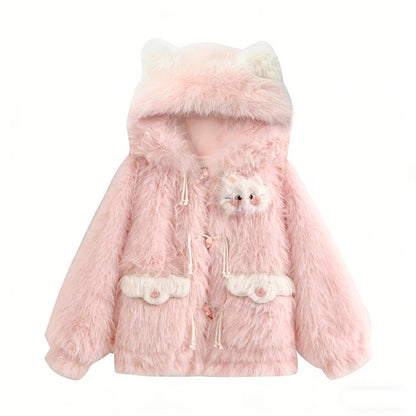 Cute Cat Plush Coat SE23817