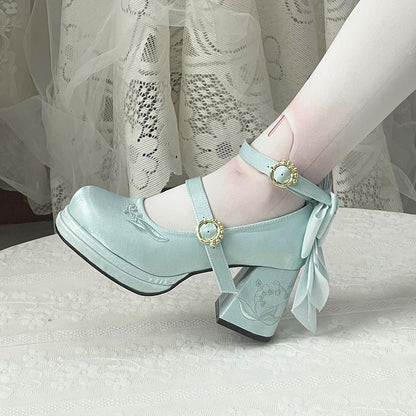Elegant Bow Flower Shoes SE23494